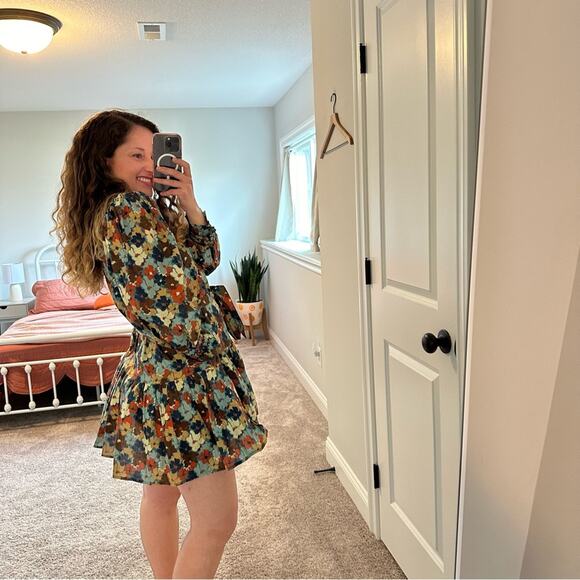 NWT Tuckernuck Olivia James The Label Orange floral Mini Dress XS - Picture 2 of 15